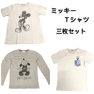 ディズニー(Disney)のミッキー  Ｔシャツ   半袖   長袖　三枚セット(Tシャツ/カットソー(半袖/袖なし))