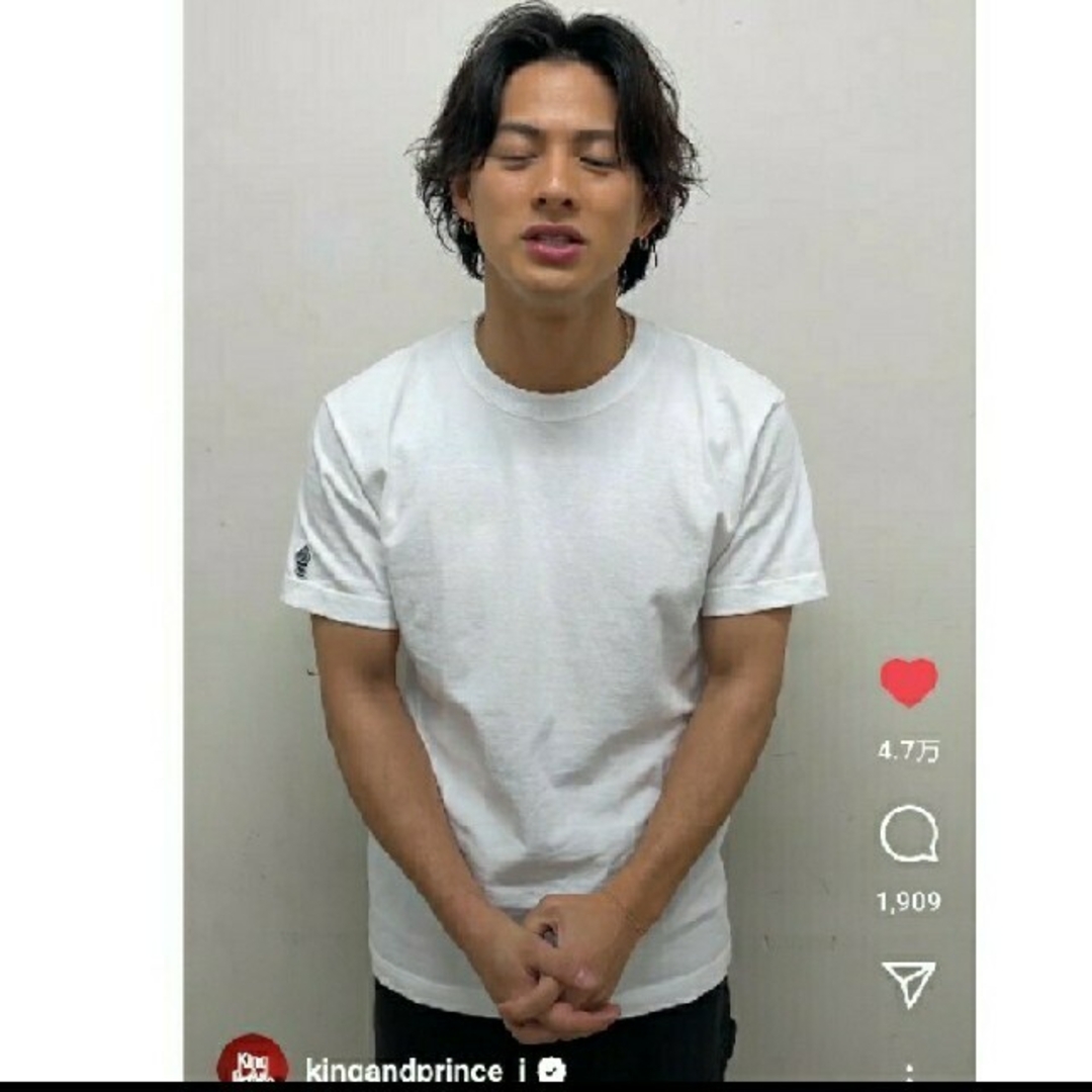 King & Prince(キングアンドプリンス)の完売商品！平野紫耀着用 1/29のBIRTHDAYメッセージの時に着てたTシャツ エンタメ/ホビーのタレントグッズ(アイドルグッズ)の商品写真