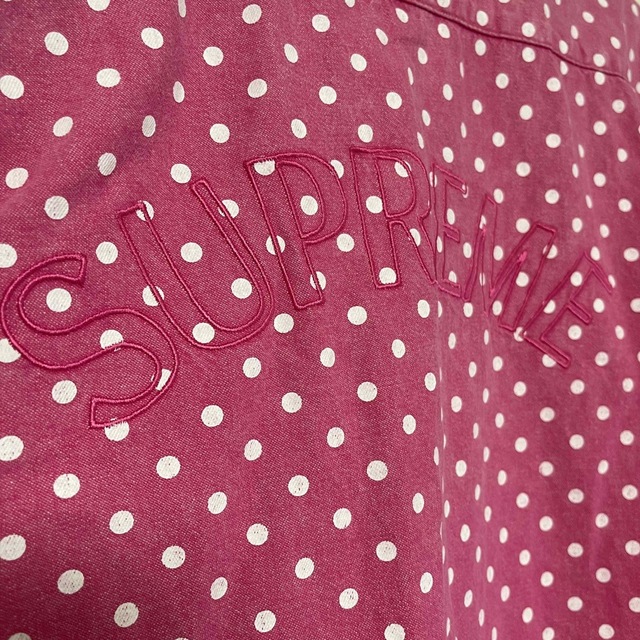 【XL】バックロゴ　Supreme Polka Dot Denim Shirt