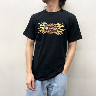 ハーレー(Hurley)の【中古】 ハーレー ダビッドソン HARLEY-DAVIDSON Tシャツ 半袖 ショートスリーブ ロゴ プリント サイズ：Boy's L ブラック 古着 中古 mellow ゆうパケット対応(Tシャツ/カットソー(半袖/袖なし))