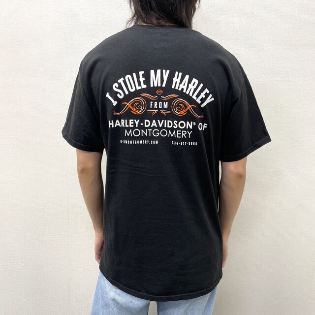 ヘインズ Hanes ハーレー ダビッドソン HARLEY-DAVIDSON Tシャツ 半袖 ショートスリーブ ロゴ プリント サイズ：L ブラック   mellow ゆうパケット対応