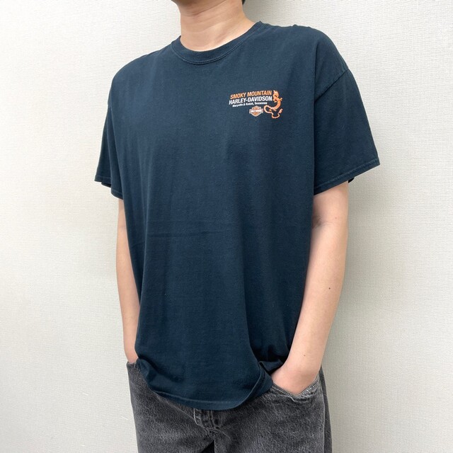 ギルダン GILDAN ハーレー ダビッドソン HARLEY-DAVIDSON Tシャツ 半袖 ショートスリーブ ロゴ プリント サイズ：XL ブラック   mellow ゆうパケット対応