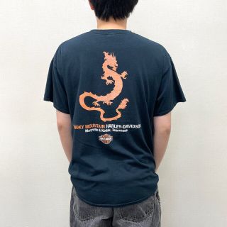 ギルダン GILDAN ハーレー ダビッドソン HARLEY-DAVIDSON Tシャツ 半袖 ショートスリーブ ロゴ プリント サイズ：XL ブラック   mellow ゆうパケット対応