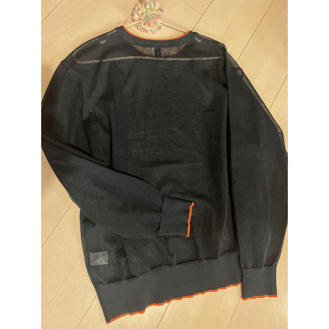 6ROKU LINE COLOR CREW NECK KNIT