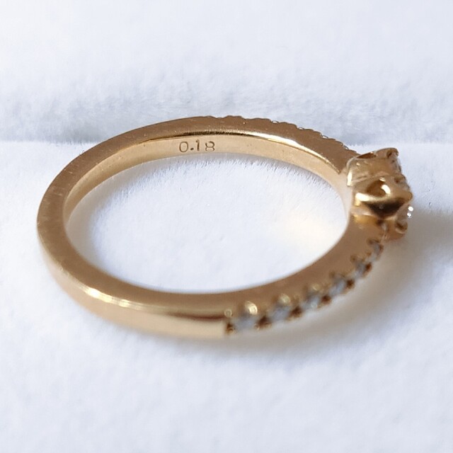ポンテヴェキオ ダイヤモンド ハート ピンキー リング K18YG 0.18ct