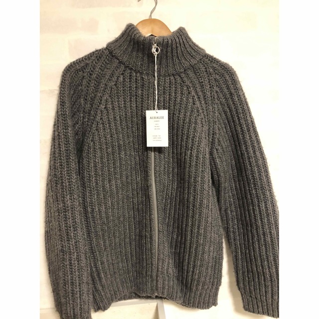 オーラリー　SUPER MILLED RIB KNIT ZIP BLOUSON 2