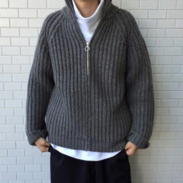 オーラリー SUPER MILLED RIB KNIT ZIP BLOUSON 即日発送 51.0%OFF