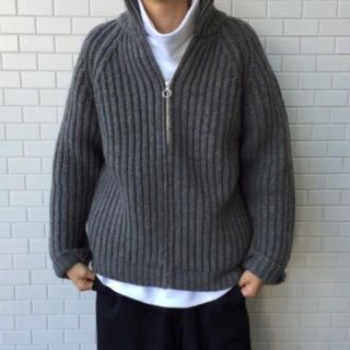 オーラリー　SUPER MILLED RIB KNIT ZIP BLOUSON