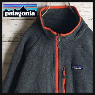 パタゴニア(patagonia)の【ビッグサイズ】パタゴニア☆ジップニットフリース　グレー　オレンジ　776(ブルゾン)