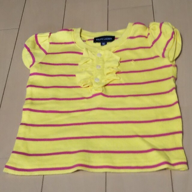 Ralph Lauren(ラルフローレン)のラルフローレン ボーダーカットソー90cm キッズ/ベビー/マタニティのキッズ服女の子用(90cm~)(Tシャツ/カットソー)の商品写真