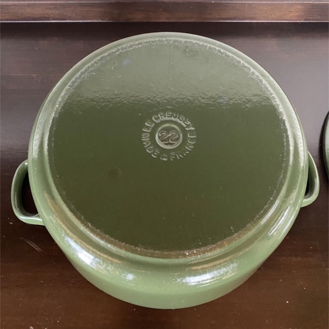 LE CREUSET - ルクルーゼ ココットロンド 鍋 22cm グリーンの通販 by