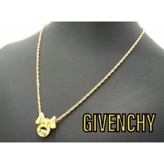 ジバンシィ(GIVENCHY)の【良品】GIVENCHY ジバンシィ ラインストーン リボン ネックレス 金色(ネックレス)