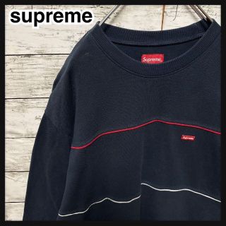 シュプリーム(Supreme)の【人気Lサイズ】シュプリーム☆刺繍ボックスロゴ　ボーダー　最高デザイン　ロンT(Tシャツ/カットソー(七分/長袖))