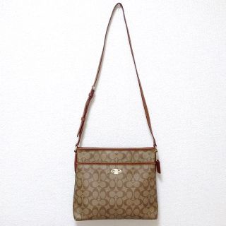 コーチ(COACH)の美品　COACH コーチ　シグネチャー　ショルダーバッグ F34938 ブラウン(ショルダーバッグ)