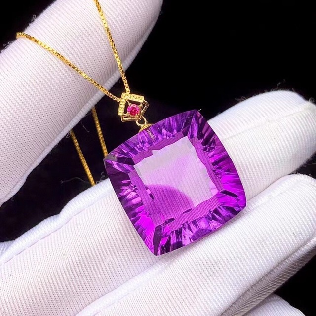⭐︎【天然】アメジスト ペンダントトップ k18 34.15ct-