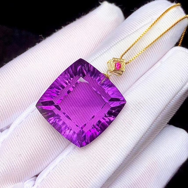 ⭐︎【天然】アメジスト ペンダントトップ k18 34.15ct-
