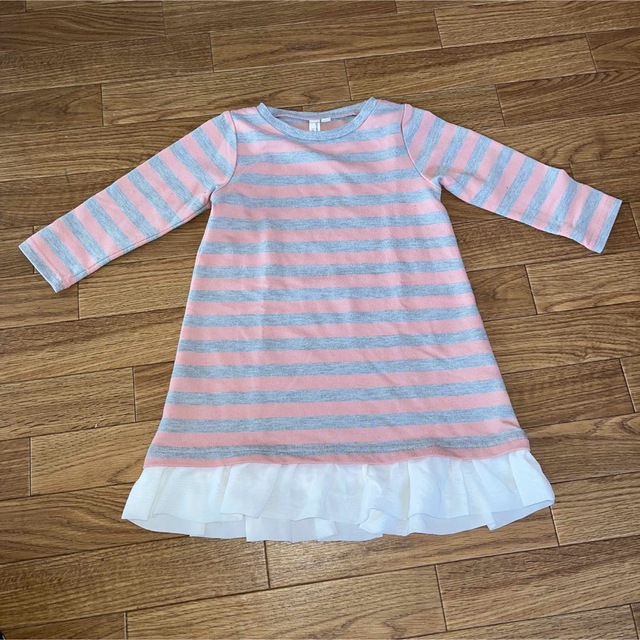 LAGOM(ラーゴム)のSamansa Mos2   Lagom  ボーダーワンピース キッズ/ベビー/マタニティのキッズ服女の子用(90cm~)(ワンピース)の商品写真