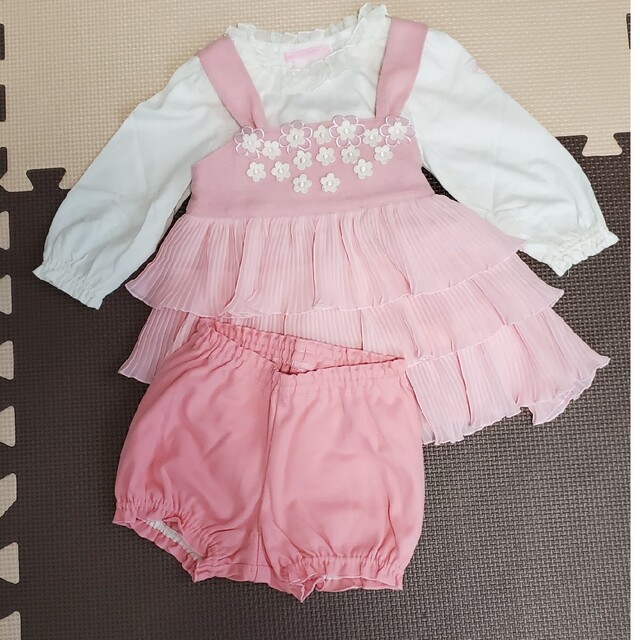 mezzo piano(メゾピアノ)のメゾピアノ　3点セット　セットアップ キッズ/ベビー/マタニティのベビー服(~85cm)(ワンピース)の商品写真