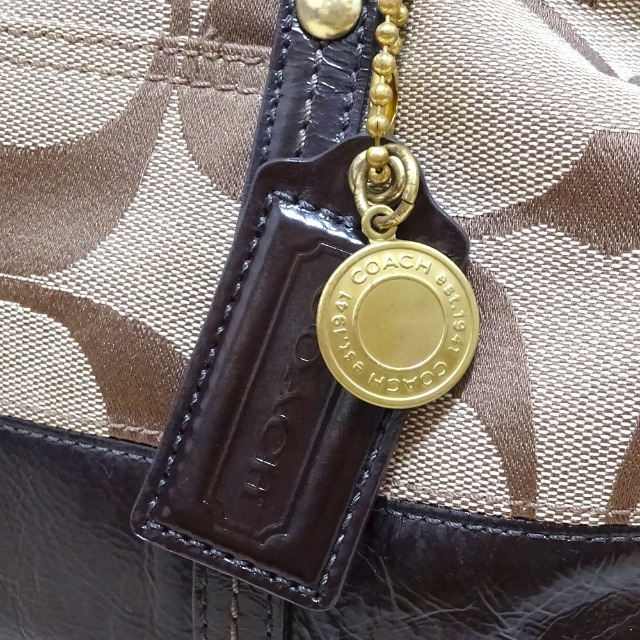 COACH(コーチ)のCOACH コーチ　シグネチャー　ミニボストンバッグ　 12430 ブラウン系 レディースのバッグ(ハンドバッグ)の商品写真