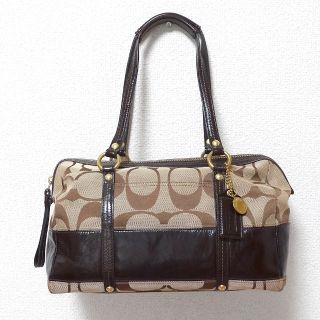 コーチ(COACH)のCOACH コーチ　シグネチャー　ミニボストンバッグ　 12430 ブラウン系(ハンドバッグ)