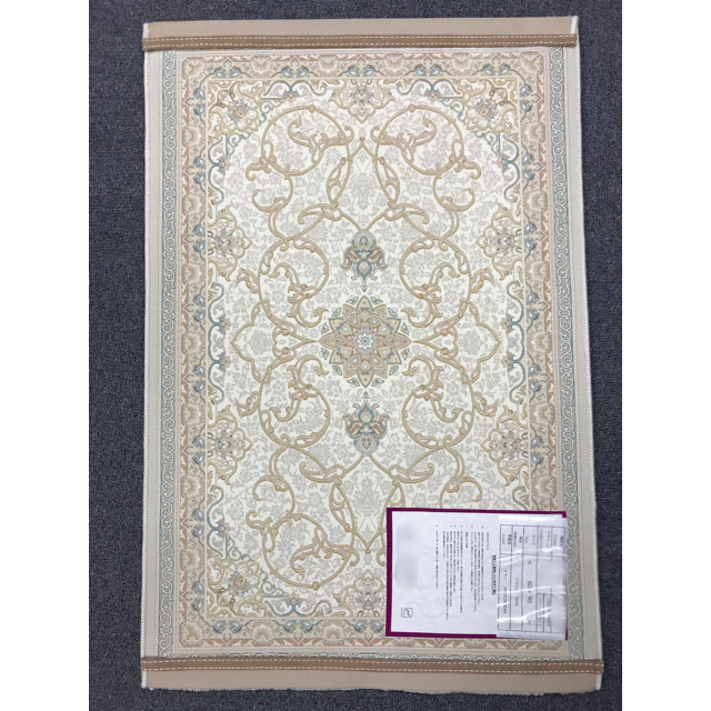 高品質！高密度、立体柄 ！本場 イラン産 絨毯！60×90cm-42001 【一部