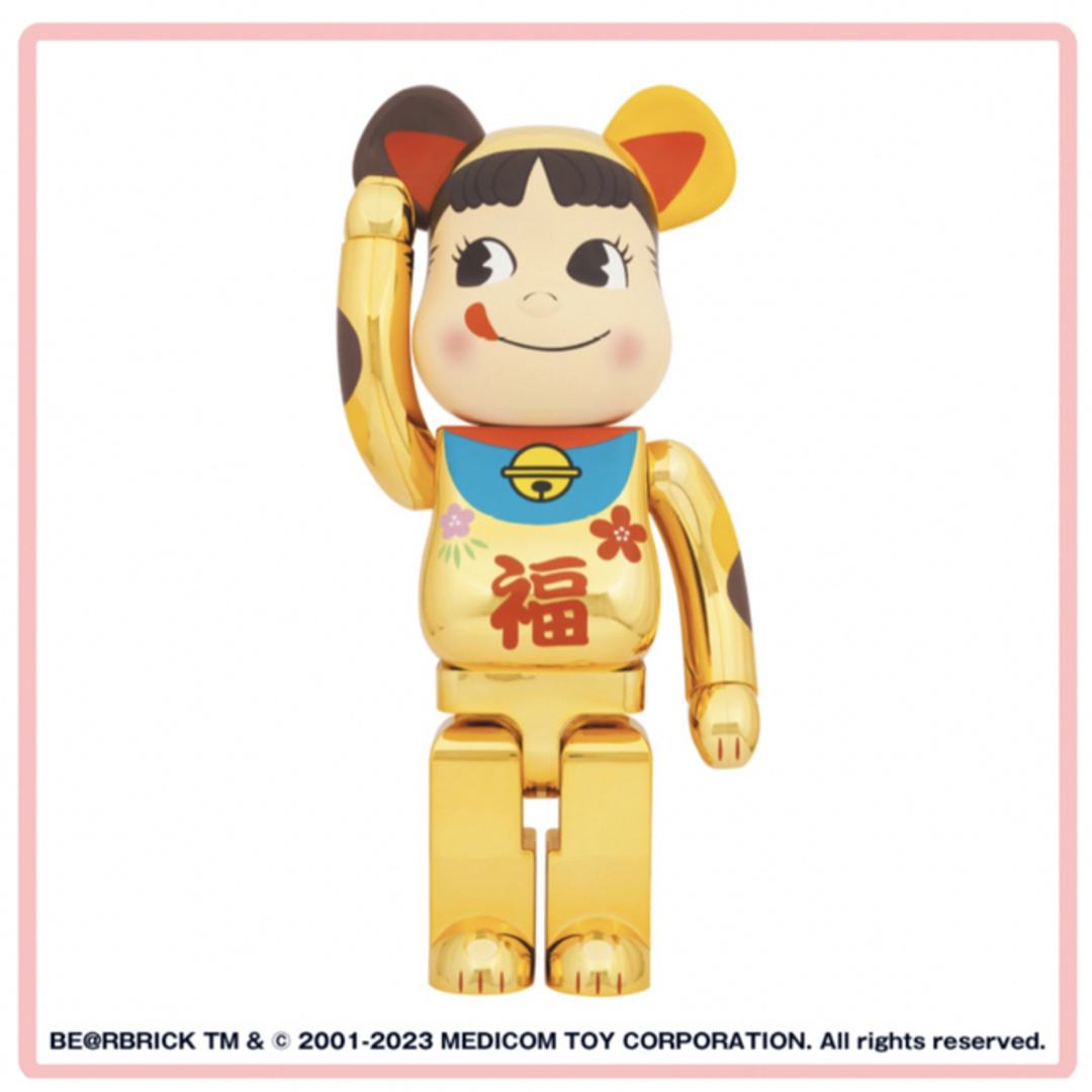 不二家(フジヤ)のBE@RBRICK 招き猫 ペコちゃん 福 金メッキ 1000% エンタメ/ホビーのフィギュア(その他)の商品写真
