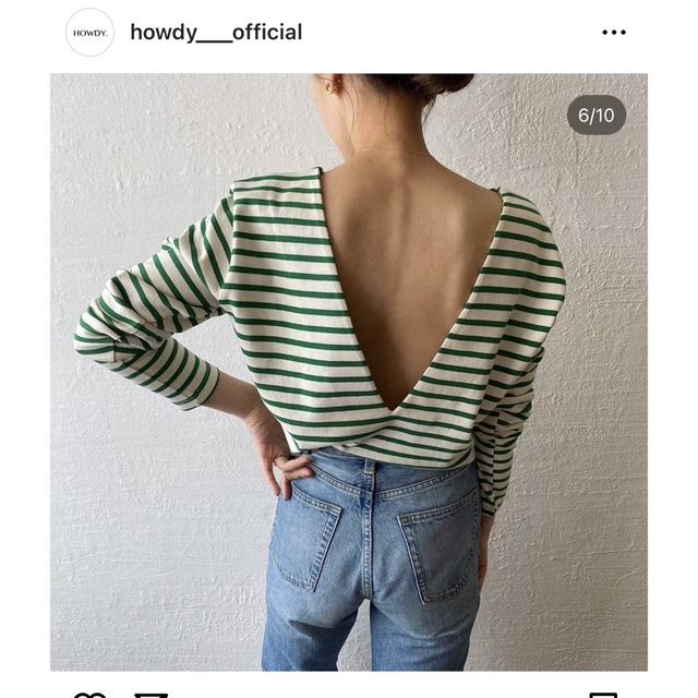 HOWDY. グリーン ボーダーの通販 by まとめ割します!モフモフ's shop