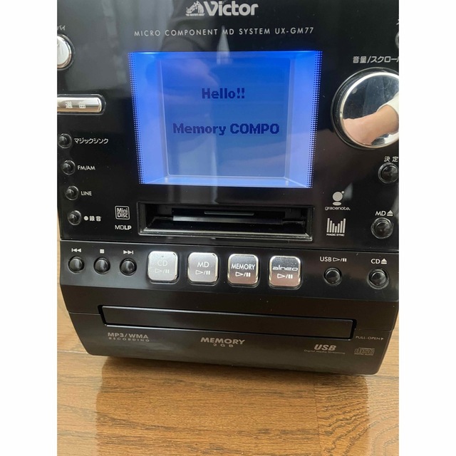 Victor(ビクター)のマイクロコンポーネントMDメモリーシステム  UX-GM77 コンポ　ジャンク スマホ/家電/カメラのオーディオ機器(その他)の商品写真