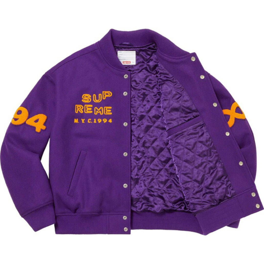 Supreme - Supreme Tourist Varsity Jacket Purple L