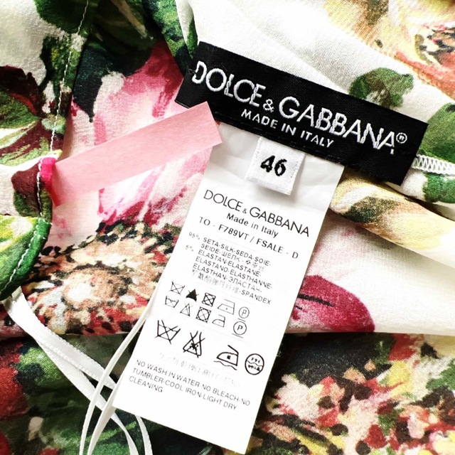 美品 DOLCE&GABBANAドルガバ 花柄 フルーツ ブラウス シルク | www