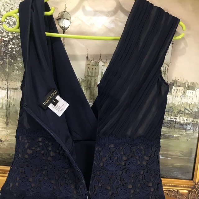 新品☆ TADASHI SHOJI サイズ4 紺色 【TADA101】-