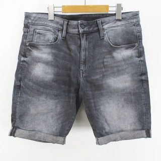 ジースター(G-STAR RAW)のジースターロウ 3301 SLIM 膝丈 デニム ハーフパンツ 34 グレー 綿(デニム/ジーンズ)