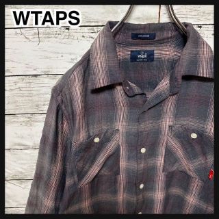 ダブルタップス(W)taps)の【即完売モデル】ダブルタップス☆ロゴタグ　オープンカラー　オンブレ長袖シャツ美品(シャツ)