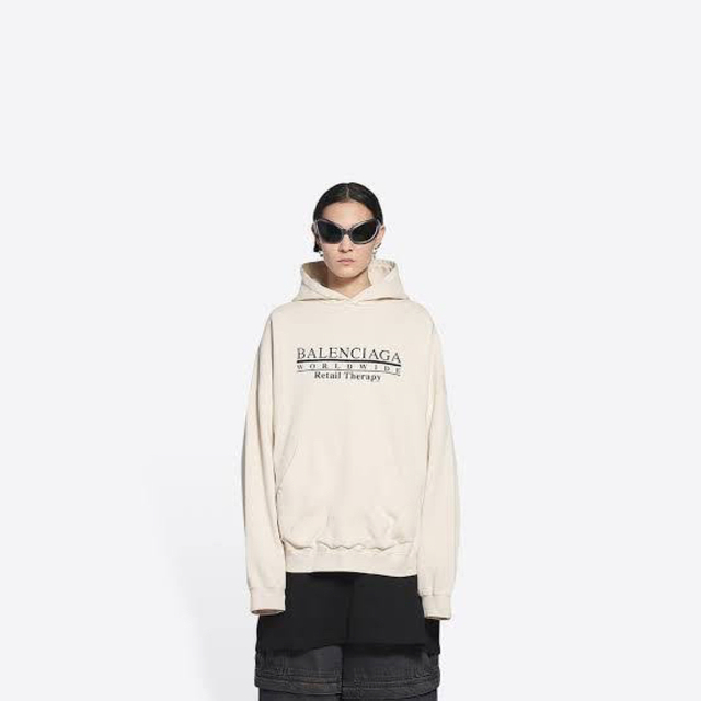 お買物マラソン最大1000円OFFクーポンあり BALENCIAGA 21aw ワールドワイド ロゴ パーカー