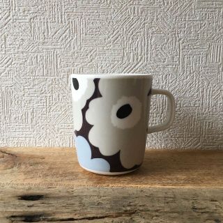 マリメッコ(marimekko)のmarimekko ウニッコ マグカップ グレー・水色 unikko(グラス/カップ)