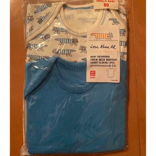 ユニクロ(UNIQLO)のUNIQLO 新品８０半袖ロンパース2枚セット☆リサラーソン(ロンパース)