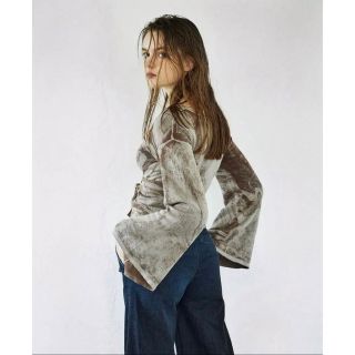 ALEXIA STAM - ジュエミ juemi マーブル カシュクールニットトップスの
