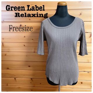 ユナイテッドアローズグリーンレーベルリラクシング(UNITED ARROWS green label relaxing)のGreen Label Relaxingカットソー リブ ストレッチ ブラウンF(カットソー(半袖/袖なし))