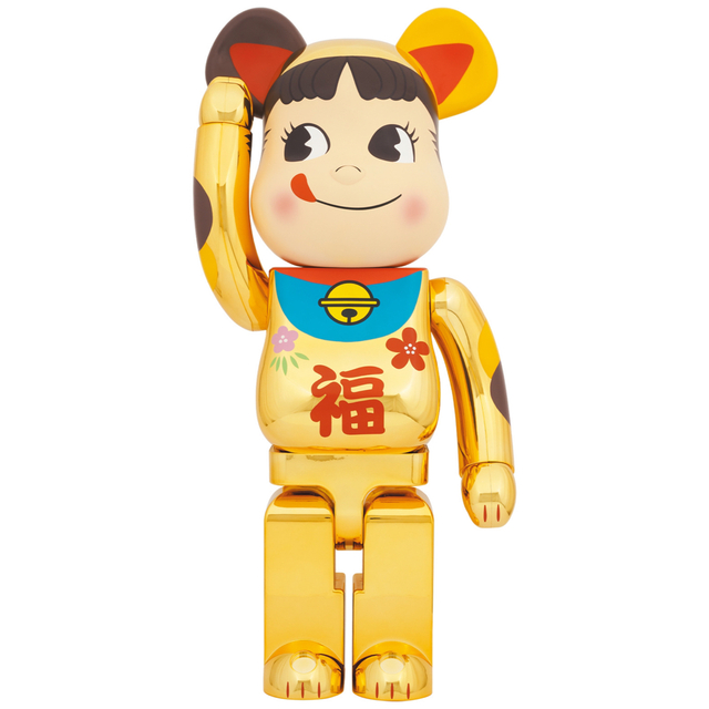 BE@RBRICK 招き猫 ペコちゃん 福 金メッキ 1000％　ベアブリックその他