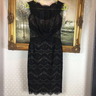 タダシショウジ(TADASHI SHOJI)の新品☆ TADASHI SHOJI ブラック　サイズ4【TADA 114】(ひざ丈ワンピース)