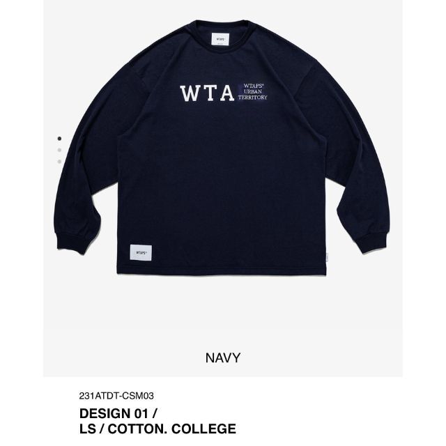 W)taps(ダブルタップス)のNAVY L 23SS WTAPS DESIGN 01 / LS / COTTO メンズのトップス(Tシャツ/カットソー(七分/長袖))の商品写真