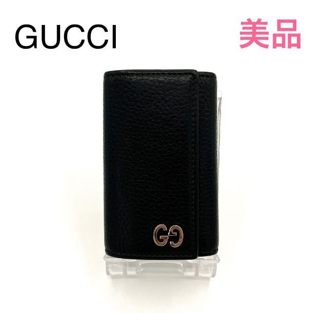 ブランドのギフト 【極美品】グッチ キーケース 6連 GGメタル レザー