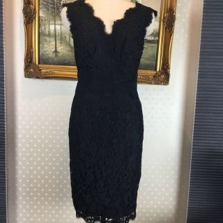 タダシショウジ(TADASHI SHOJI)の新品☆ TADASHI SHOJI ブラック　サイズ0 【TADA 115】(ひざ丈ワンピース)