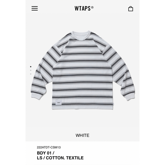 22AW WTAPS BDY 02 LS COTTON TEXTILE ボーダー-