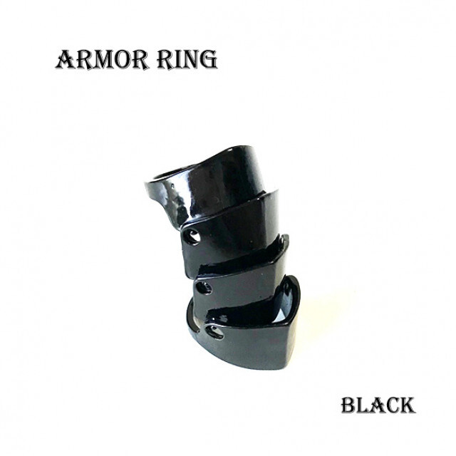 新品‼アーマーリング　甲羅　関節リング ブラック　コスプレ レディースのアクセサリー(リング(指輪))の商品写真