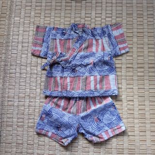 ハンドメイド 甚平 60-70㎝(甚平/浴衣)