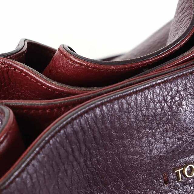 トッズ TOD’S ハンドバッグ レザー ボルドー レディース 送料無料 h29180a