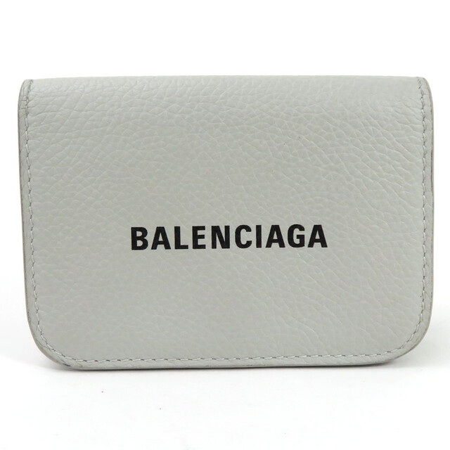 バレンシアガ BALENCIAGA 三つ折り財布 レザー ライトグレー×ブラック ユニセックス 593813 送料無料 h29194a商品番号