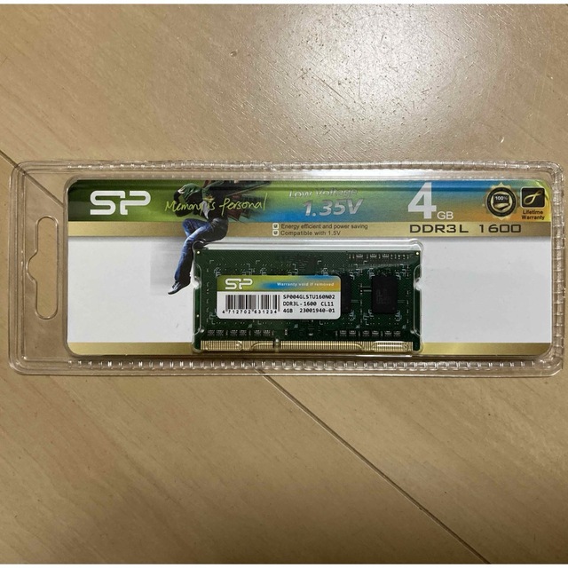 シリコンパワー メモリ ddr3l 4gb スマホ/家電/カメラのPC/タブレット(PCパーツ)の商品写真