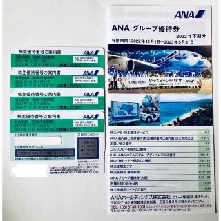 エーエヌエー(ゼンニッポンクウユ)(ANA(全日本空輸))のANA  株主優待　2枚   ANAグループ優待券　1冊(パック/フェイスマスク)